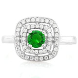BRILLIANT ! 3/5 CARAT CREATED EMERALD & 1/2 CARAT (52 PCS) FLAWLESS CREATED DIAM - Wholesalekings.com