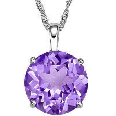 CAPTIVATING 0.5 CARAT TW (1 PCS) AMETHYST 10K SOLID WHITE GOLD PENDANT - Wholesalekings.com