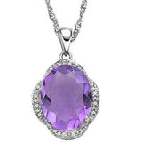 CAPTIVATING 4.35 CARAT TW (17 PCS) AMETHYST & GENUINE DIAMOND 10K SOLID WHITE GO - Wholesalekings.com