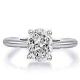 CERTIFIED 1.30 CT DIAMOND OVAL MOISSANITE (VS) SOLITAIRE 14KT SOLID WHITE GOLD ENGAGEMENT RING - Wholesalekings.com