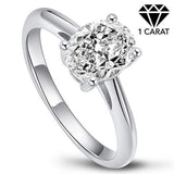 CERTIFIED 1.30 CT DIAMOND OVAL MOISSANITE (VS) SOLITAIRE 14KT SOLID WHITE GOLD ENGAGEMENT RING - Wholesalekings.com