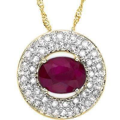CHARMING 2.11 CARAT TW (36 PCS) GENUINE RUBY & GENUINE DIAMOND 10K SOLID YELLOW - Wholesalekings.com
