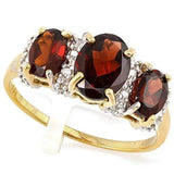 CHARMING !  2.21 CARAT GARNET  (16 PCS) DIAMOND 10KT SOLID GOLD RING - Wholesalekings.com