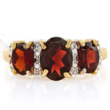 CHARMING !  2.21 CARAT GARNET  (16 PCS) DIAMOND 10KT SOLID GOLD RING - Wholesalekings.com