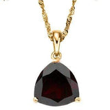 CLASSIC 0.5 CARAT TW (1 PCS) GARNET 10K SOLID YELLOW GOLD PENDANT - Wholesalekings.com