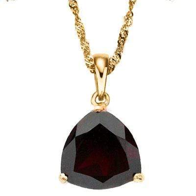 CLASSIC 0.5 CARAT TW (1 PCS) GARNET 10K SOLID YELLOW GOLD PENDANT - Wholesalekings.com