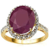 CLASSY 6.27 CARAT TW (23 PCS) GENUINE RUBY  GENUINE DIAMOND 10K SOLID YELLOW GOL - Wholesalekings.com
