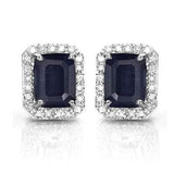 Copy of 2 1/3 CARAT BLACK SAPPHIRE  925 STERLING SILVER EARRINGS - Wholesalekings.com