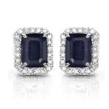 Copy of 2 1/3 CARAT BLACK SAPPHIRE  925 STERLING SILVER EARRINGS - Wholesalekings.com