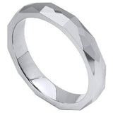 Diamond Faceted 4mm Tungsten Ring - Wholesalekings.com