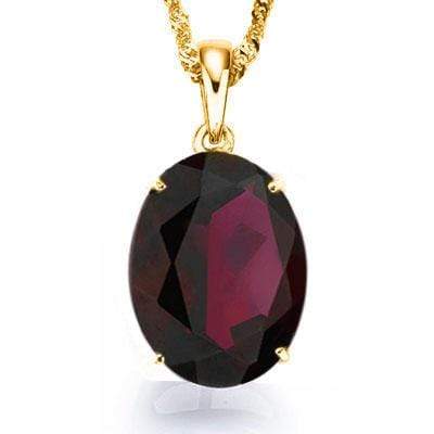 ELEGANT 0.5 CARAT TW (1 PCS) GARNET 10K SOLID YELLOW GOLD PENDANT - Wholesalekings.com