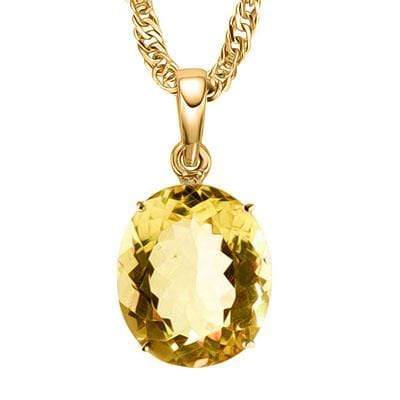 ELITE 0.5 CARAT TW (1 PCS) CITRINE 10K SOLID YELLOW GOLD PENDANT - Wholesalekings.com