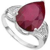 ELITE 5.61 CARAT GENUINE RUBY & GENUINE DIAMOND 10K SOLID WHITE GOLD RING - Wholesalekings.com
