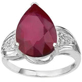 ELITE 5.61 CARAT GENUINE RUBY & GENUINE DIAMOND 10K SOLID WHITE GOLD RING - Wholesalekings.com