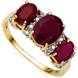 EXCELLENT 3.33 CARAT TW (19 PCS) GENUINE RUBY & GENUINE RUBY 10K SOLID YELLOW GO - Wholesalekings.com