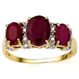 EXCELLENT 3.33 CARAT TW (19 PCS) GENUINE RUBY & GENUINE RUBY 10K SOLID YELLOW GO - Wholesalekings.com