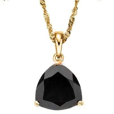 EXCLUSIVE 0.5 CARAT TW (1 PCS) GENUINE BLACK SAPPHIRE 10K SOLID YELLOW GOLD PENDANT - Wholesalekings.com