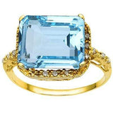 EXCLUSIVE 7.74 CARAT TW (19 PCS) BLUE TOPAZ & GENUINE DIAMOND 10K SOLID YELLOW G - Wholesalekings.com