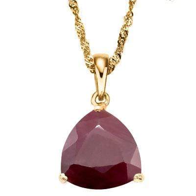 EXQUISITE 0.5 CARAT TW (1 PCS) GENUINE RUBY 10K SOLID YELLOW GOLD PENDANT - Wholesalekings.com