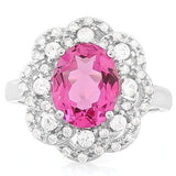 EXQUISITE ! 3 1/2 CARAT CREATED RUBY & 4 CARAT (40 PCS) FLAWLESS CREATED DIAMOND - Wholesalekings.com