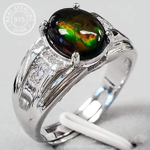 Ethiopian Opal Ring With White Topaz - 925 Sterling Silver Pear Shape –  Glass Palace Arts