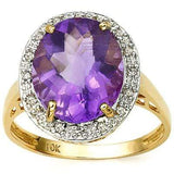 GLAMOROUS 3.532 CARAT TW (17 PCS) AMETHYST & GENUINE DIAMOND 10K SOLID YELLOW GO - Wholesalekings.com