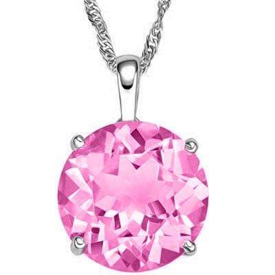 HEAVY 3/5 CARAT CREATED PINK SAPPHIRE 10KT SOLID GOLD PENDANT - Wholesalekings.com