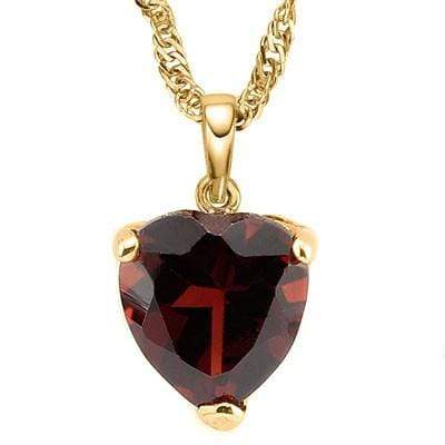 LOVELY 0.5 CARAT TW (1 PCS) GARNET 10K SOLID YELLOW GOLD PENDANT - Wholesalekings.com
