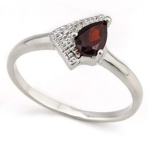 MAGNIFICENT ! 2/5 CARAT GARNET & DIAMOND 925 STERLING SILVER RING - Wholesalekings.com