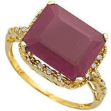 MAGNIFICENT 6.1 CARAT TW (19 PCS) GENUINE RUBY & GENUINE DIAMOND 10K SOLID YELLO - Wholesalekings.com