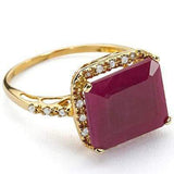 MAGNIFICENT 6.1 CARAT TW (19 PCS) GENUINE RUBY & GENUINE DIAMOND 10K SOLID YELLO - Wholesalekings.com