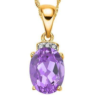 MARVELOUS ! 1 CARAT AMETHYST & DIAMOND 10KT SOLID GOLD PENDANT ( DO NOT COME WIT - Wholesalekings.com