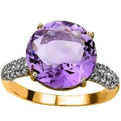 MESMERIZING 5.45 CARAT TW (31 PCS) AMETHYST & GENUINE DIAMOND 10K SOLID YELLOW G - Wholesalekings.com