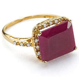 MESMERIZING 6.1 CARAT TW (19 PCS) GENUINE RUBY & GENUINE DIAMOND 14K SOLID YELLO - Wholesalekings.com