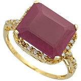 PRECIOUS 6.1 CARAT TW (19 PCS) GENUINE RUBY & GENUINE DIAMOND 18K SOLID YELLOW G - Wholesalekings.com