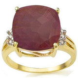 PRECIOUS 9.05 CARAT TW (7 PCS) GENUINE RUBY & GENUINE DIAMOND 10K SOLID YELLOW G - Wholesalekings.com