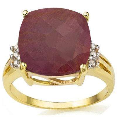 PRECIOUS 9.05 CARAT TW (7 PCS) GENUINE RUBY & GENUINE DIAMOND 10K SOLID YELLOW G - Wholesalekings.com