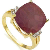 PRECIOUS 9.05 CARAT TW (7 PCS) GENUINE RUBY & GENUINE DIAMOND 10K SOLID YELLOW G - Wholesalekings.com
