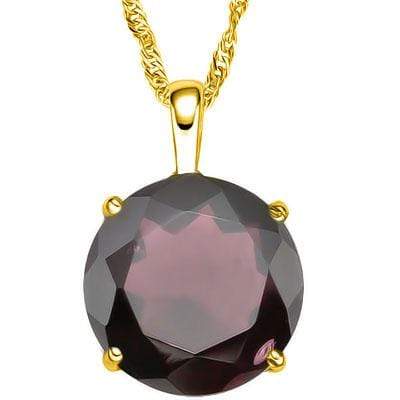 PRETTY 0.5 CARAT TW (1 PCS) GARNET 10K SOLID YELLOW GOLD PENDANT - Wholesalekings.com
