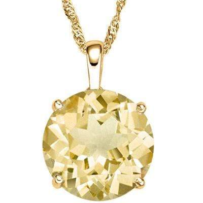PRICELESS 0.5 CARAT TW (1 PCS) CITRINE 10K SOLID YELLOW GOLD PENDANT - Wholesalekings.com