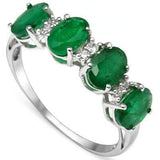 SMASHING ! 1.69 CARAT EMERALD & DIAMOND 10KT SOLID GOLD BAND RING - Wholesalekings.com