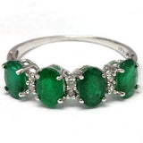 SMASHING ! 1.69 CARAT EMERALD & DIAMOND 10KT SOLID GOLD BAND RING - Wholesalekings.com