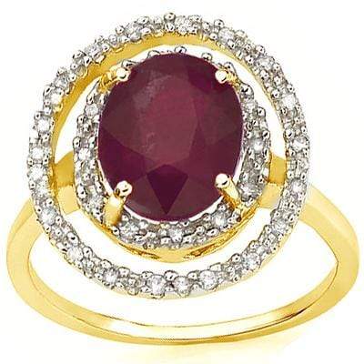 SMASHING 3.3 CARAT TW (19 PCS) GENUINE RUBY & GENUINE DIAMOND 10K SOLID YELLOW G - Wholesalekings.com