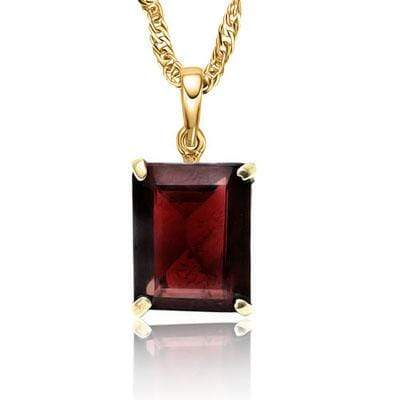SPARKLING 0.55 CARAT TW (1 PCS) GARNET 10K SOLID YELLOW GOLD PENDANT - Wholesalekings.com