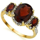 SPARKLING 3.91 CARAT TW (25 PCS) GARNET & GARNET 10K SOLID YELLOW GOLD RING - Wholesalekings.com