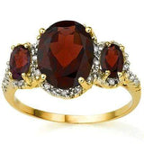 SPARKLING 3.91 CARAT TW (25 PCS) GARNET & GARNET 10K SOLID YELLOW GOLD RING - Wholesalekings.com