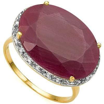 SPECTACULAR 11.53 CARAT TW (19 PCS) GENUINE RUBY & GENUINE DIAMOND 10K SOLID YEL - Wholesalekings.com