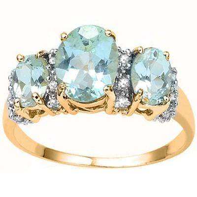 SPECTACULAR 2.85 CARAT TW (19 PCS) BLUE TOPAZ & BLUE TOPAZ 10K SOLID YELLOW GOLD - Wholesalekings.com