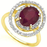 SPECTACULAR 3.3 CARAT TW (19 PCS) GENUINE RUBY & GENUINE DIAMOND 14K SOLID YELLO - Wholesalekings.com
