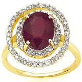 SPECTACULAR 3.3 CARAT TW (19 PCS) GENUINE RUBY & GENUINE DIAMOND 14K SOLID YELLO - Wholesalekings.com